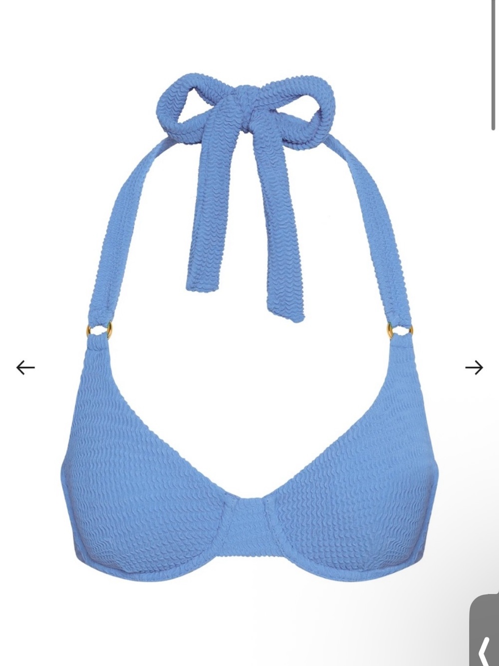 Monday Swimwear Honolulu Top Azure Crinkle Size P XS